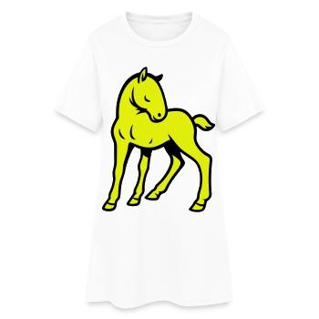Cheval mignon - Robe T-shirt Femme - blanc - Devant