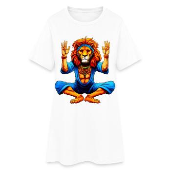 Lion Yoga - Robe T-shirt Femme - blanc - Devant