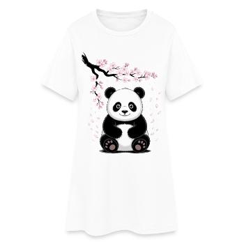 Panda, Panda Ours, Japonais, Cerisier en fleurs - Robe T-shirt Femme - blanc - Devant