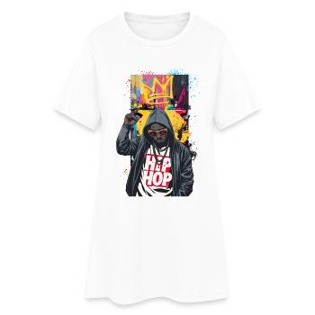 Urban rapper with colorful graffiti - Women’s T-Shirt Dress - white - Front