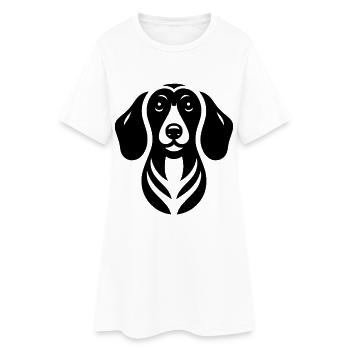 Teckel - Robe T-shirt Femme - blanc - Devant