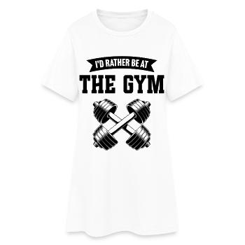 Je préfère être à la salle de sport - Robe T-shirt Femme - blanc - Devant