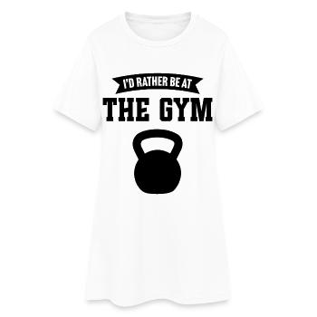 Je préfère être à la salle de sport - Robe T-shirt Femme - blanc - Devant