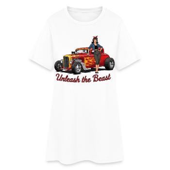 Hot Rod rouillé avec accompagnement féminin - Robe T-shirt Femme - blanc - Devant