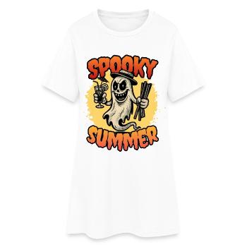 Spooky Summer - Geist - Horror - Halloween - Frauen T-Shirt-Kleid - Weiß - Vorne