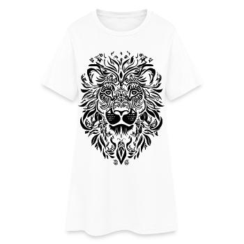 Lion Mandala Face - Women’s T-Shirt Dress - white - Front