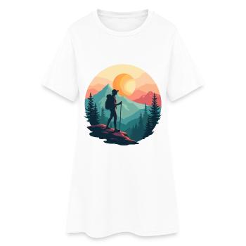 Aventurier à la montagne - Robe T-shirt Femme - blanc - Devant