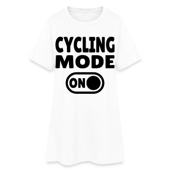 Cycling Mode ON – Für echte Radsport Fans - Frauen T-Shirt-Kleid - Weiß - Vorne