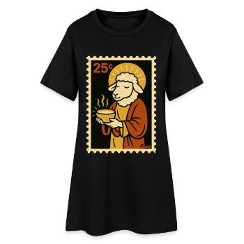 Mouton doux avec halo - Robe T-shirt Femme - noir - Devant