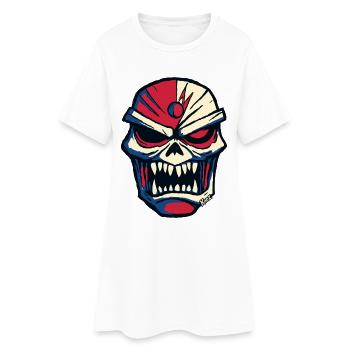 Dark skull in comic style - Women’s T-Shirt Dress - white - Front