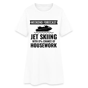 Jet Ski 0 % Ménage Vie lacustre - Robe T-shirt Femme - blanc - Devant