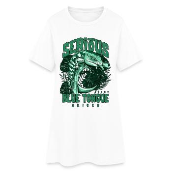 Ernsthaft über Blauzungenskinke Reptilienhalter - Frauen T-Shirt-Kleid - Weiß - Vorne