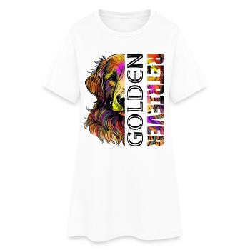 Golden retriever - Robe T-shirt Femme - blanc - Devant