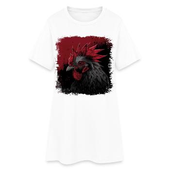 Portrait de coq - Robe T-shirt Femme - blanc - Devant
