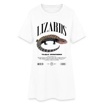Langue Bleue Scinque Reptile Keeper Streetwear - Robe T-shirt Femme - blanc - Devant