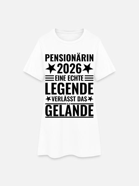 Pensionärin 2026 Eine Legende verlässt das Gelände - Frauen T-Shirt-Kleid - Weiß