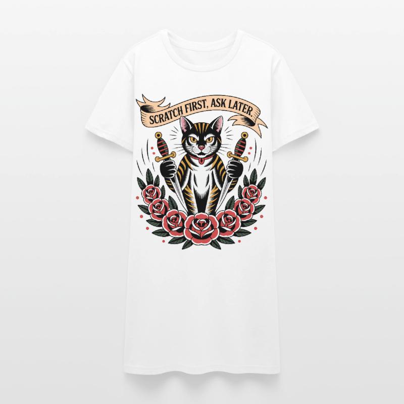 Scratch First Cat Women’s T-Shirt Dress