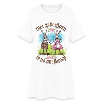 Mei Lederhosn is no am Hirsch - Tracht - Gaudí - Robe T-shirt Femme - blanc - Devant