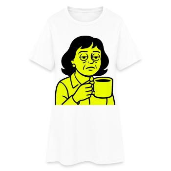 Mürrische Kaffeetante - Robe T-shirt Femme - blanc - Devant