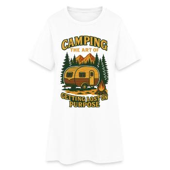 Camping : l’art de se perdre volontairement - Robe T-shirt Femme - blanc - Devant
