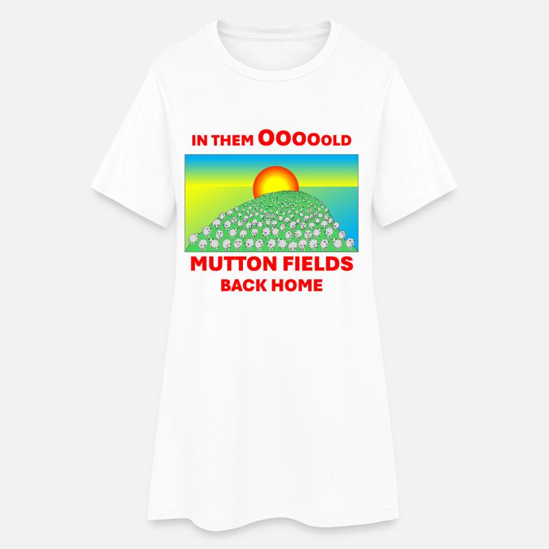 Mutton Fields - Women’s T-Shirt Dress - white