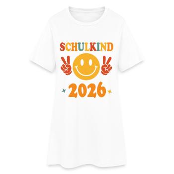Schoolchild 2026 Happy Design - Women’s T-Shirt Dress - white - Front