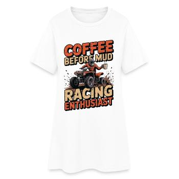 Passionné de courses de boue, amateur de café et de boue - Robe T-shirt Femme - blanc - Devant