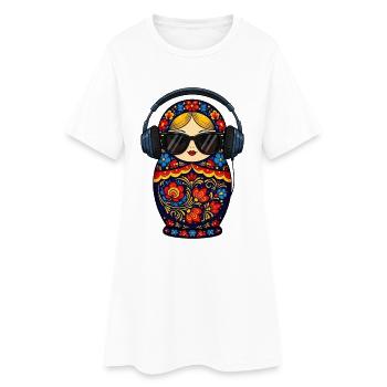  Russian Matroschka Musik Russland Russische - Frauen T-Shirt-Kleid - Weiß - Vorne