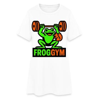 Gymnase Frog - Robe T-shirt Femme - blanc - Devant