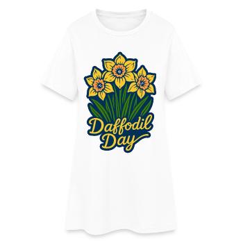 Journée de la jonquille - Étiquette de sensibilisation au cancer - Robe T-shirt Femme - blanc - Devant