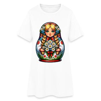  Matroschka auf russisch Matryoshka Doll Russian - Frauen T-Shirt-Kleid - Weiß - Vorne