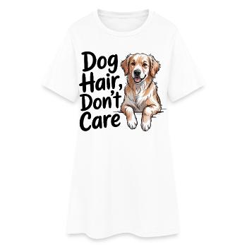 Les poils de chien ne s’en soucient pas - Robe T-shirt Femme - blanc - Devant