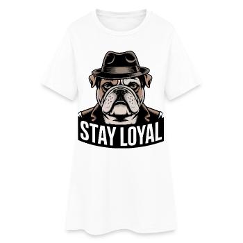 Restez fidèle Bulldog - Robe T-shirt Femme - blanc - Devant