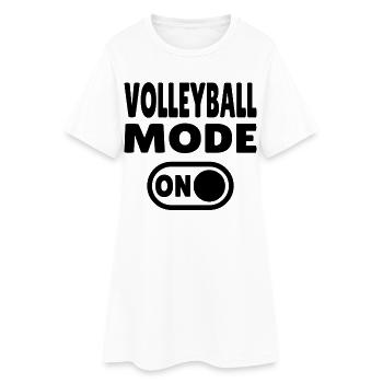 Volleyball Mode ON – Spielfreude pur - Frauen T-Shirt-Kleid - Weiß - Vorne