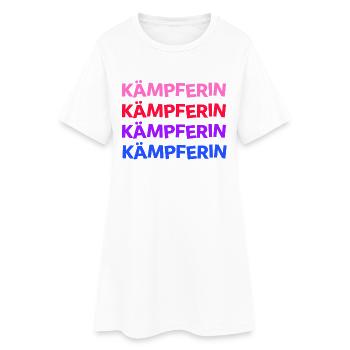 Kämpferin - du schaffst das! Mädchen Frau - Frauen T-Shirt-Kleid - Weiß - Vorne