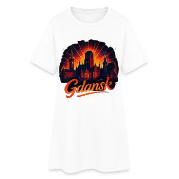 Danzig Gdańsk Goldene Stadt Ostsee Polen Geschenk - Frauen T-Shirt-Kleid - Weiß - Vorne