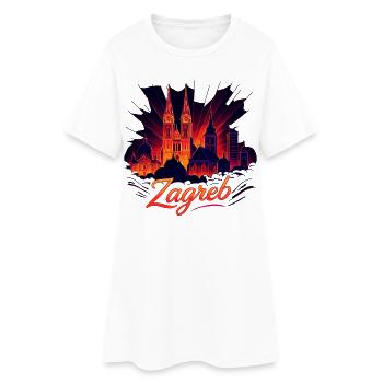 Silhouette de la capitale de Zagreb, Croatie, cadeau - Robe T-shirt Femme - blanc - Devant