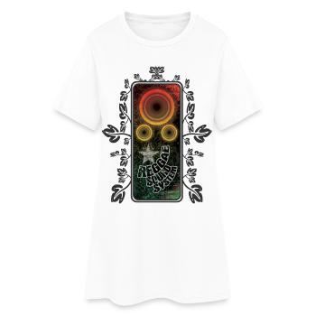 Reggae Saying with Speakers - Women’s T-Shirt Dress - white - Front