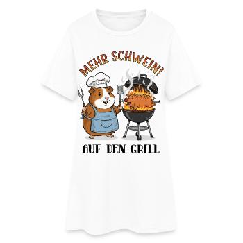 More pork! On the grill - Women’s T-Shirt Dress - white - Front
