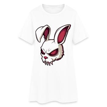 Illustration de crâne de lapin maléfique - Robe T-shirt Femme - blanc - Devant