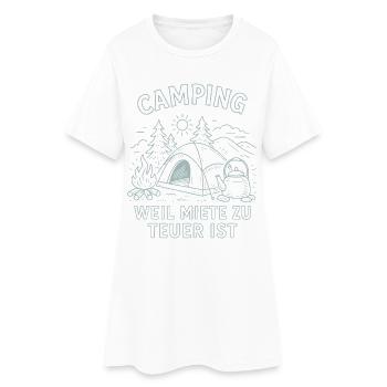 Camping Weil Miete Zu Teuer Ist Abenteuer Natur - Frauen T-Shirt-Kleid - Weiß - Vorne