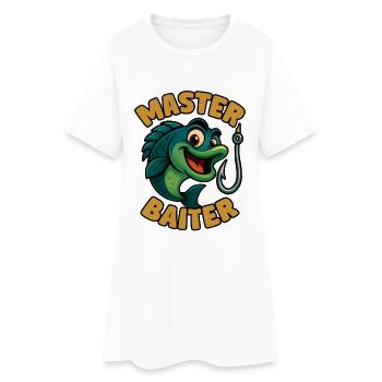 Master Baiter – jeu de mots amusant sur la pêche - Robe T-shirt Femme - blanc - Devant