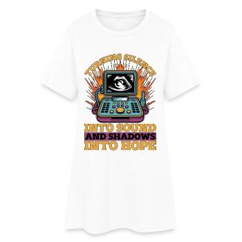 Sonographer Turning Silence Into Sound Echo Tech - Frauen T-Shirt-Kleid - Weiß - Vorne