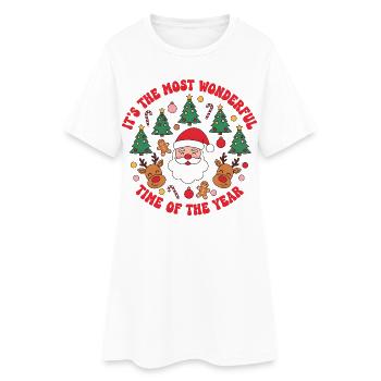 Noël - C’est la période la plus merveilleuse de l’année - Robe T-shirt Femme - blanc - Devant