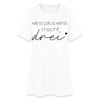 Un plus un fait trois - Robe T-shirt Femme - blanc - Devant