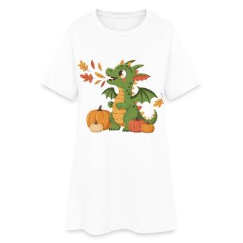 Kleiner Drachen Herbstszene - Frauen T-Shirt-Kleid - Weiß - Vorne