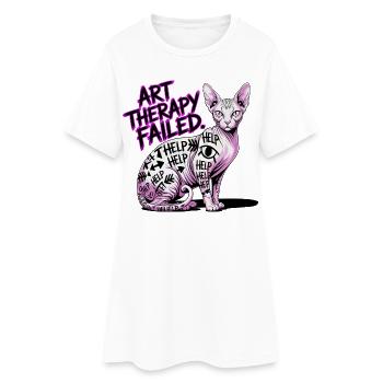 Échec en art-thérapie pour chats - Robe T-shirt Femme - blanc - Devant