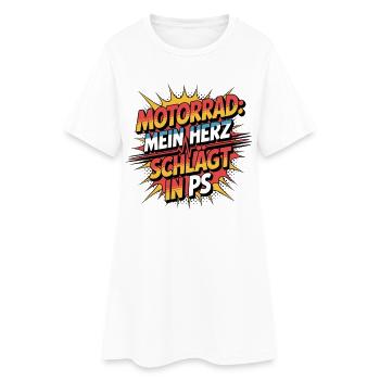 Battement de cœur de la moto en chevaux - Robe T-shirt Femme - blanc - Devant