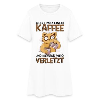 Kaffee Geschenk Katzen Katzenliebhaber Büro - Frauen T-Shirt-Kleid - Weiß - Vorne