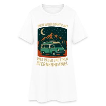 Nature Extérieur Camping-car Ciel étoilé Aventure - Robe T-shirt Femme - blanc - Devant